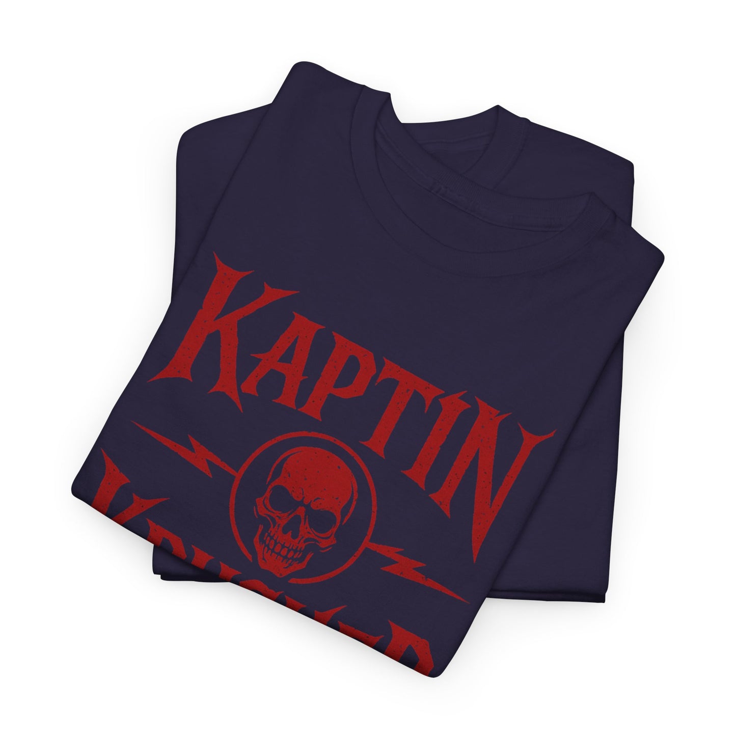 Kaptin Krusher Band T-Shirt – Red Skull Graphic Tee, Heavy Cotton Shirt for Fans, Rock Festival Merch