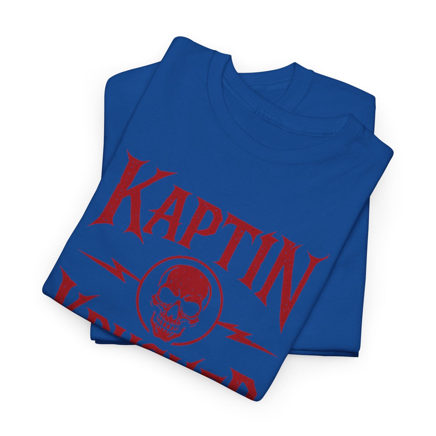 Kaptin Krusher Band T-Shirt – Red Skull Graphic Tee, Heavy Cotton Shirt for Fans, Rock Festival Merch