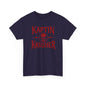 Kaptin Krusher Band T-Shirt – Red Skull Graphic Tee, Heavy Cotton Shirt for Fans, Rock Festival Merch
