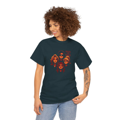 Kaptin Krusher Band T-Shirt – Red Skull with Band Graphic Tee, Heavy Cotton Shirt for Fans, Rock Festival Merch