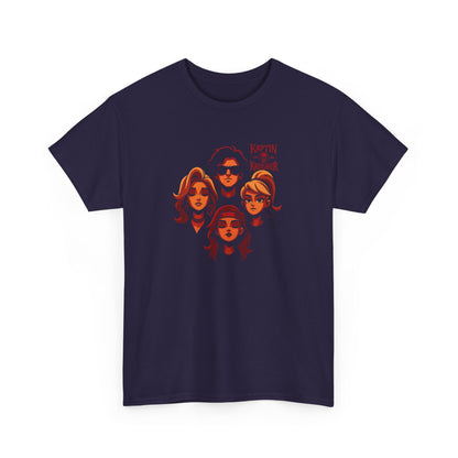 Kaptin Krusher Band T-Shirt – Red Skull with Band Graphic Tee, Heavy Cotton Shirt for Fans, Rock Festival Merch